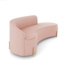 Ver imagem 6 de Sofá 4 Lugares Orgânico 220cm Pé Dourado Morgan Veludo Rosê D03 - D’Rossi