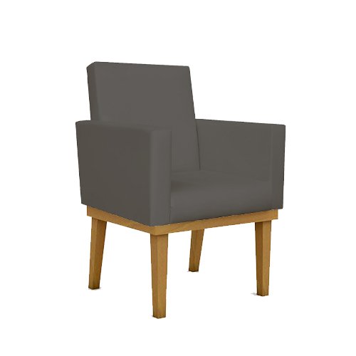 Kit 04 Poltronas Decorativa Reforçada Oferta Courino Balaqui Cor:Cinza - 2