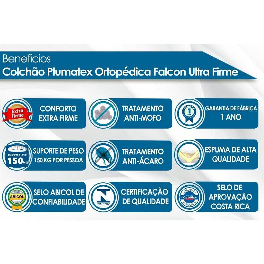 Colchão Plumatex Espuma Ortopédica Falcon 138x188x24 - 2
