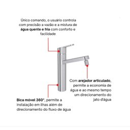 Torneira De Cozinha Misturador Flex Plus Deca 2250.C - 5