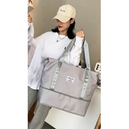 Bolsa de Viagem Dobrável Impermeável Extensível Grande - Cinza - 1