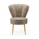 Ver imagem 5 de Cadeira Estofada para Sala de Jantar Pés de Ferro Ergonômica Resistente Tecido Veludo