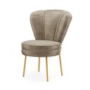 Ver imagem 2 de Cadeira Estofada para Sala de Jantar Pés de Ferro Ergonômica Resistente Tecido Veludo