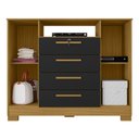 Ver imagem 4 de Cômoda com 2 Portas 4 Gavetas e Chave 120,5cm Multimóveis CR35668 Madeirado/Preto