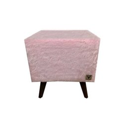 Puff Pé Palito Quadrado Alce Couch Pelinho Pelúcia Rosa 40cm - 3