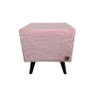 Puff Pé Palito Quadrado Alce Couch Pelinho Pelúcia Rosa 40cm - 3