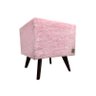 Puff Pé Palito Quadrado Alce Couch Pelinho Pelúcia Rosa 40cm - 2