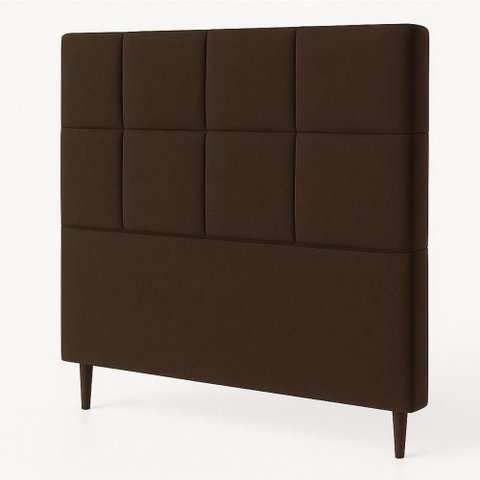 Cabeceira Cama Box Solteiro 90cm Elena Estofada Marrom