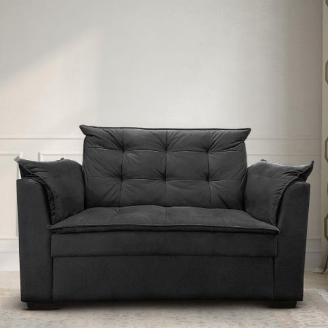 Sofá 2 Lugares Pequeno Confortável 1,40m Small Herrero Cor:preto
