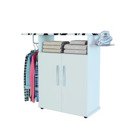 Armário Tábua de Passar Roupas Amélia com 2 Portas e Suporte para Ferro - Branco - 1