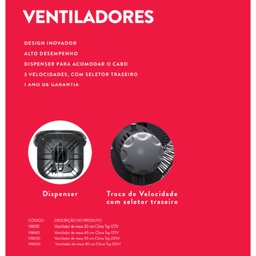 Ventilador de Mesa 40cm Top Clima 127V - Vm 140 Sintex - 6