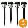 Kit 4 - Luminária Solar Balizadora de Jardim Espeto Colonial LED Branco Quente 3000K - 1