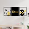Conjunto 3 Quadros Vazados Bitcoin co Acrílico - 1