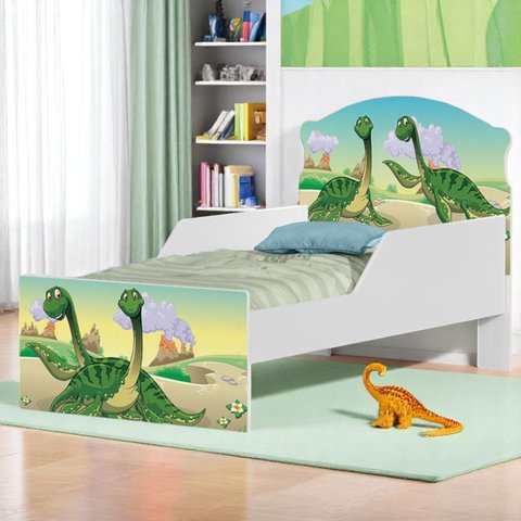 Cama Infantil Dinossauro Irmãos com Colchão Mini Cama