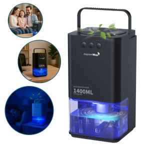 Desumidificador Antimofo Secar Ar Elétrico 1400ml Led Lâmpada Ambiente 7 Cores Preto Importway
