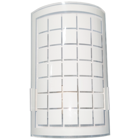 Arandela Moderna Solaris Calha Vidro Curvo Tema Quadriculado