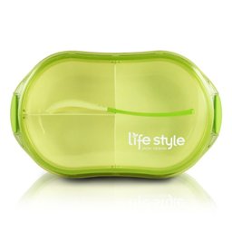 Pote Marmita com 3 Compartimentos 750 Ml Verde Jacki Design - 1