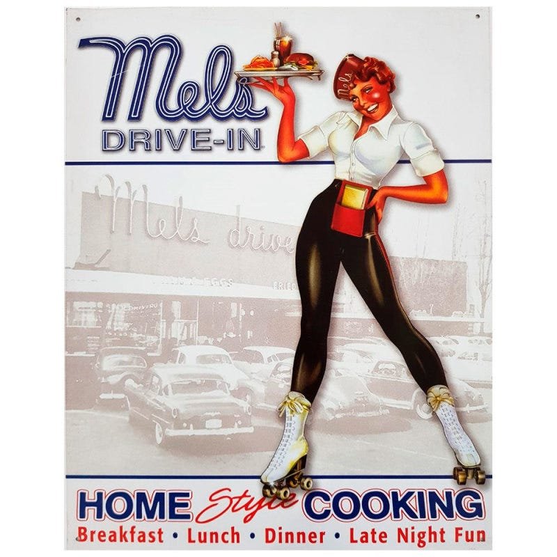 Placa De Metal Mel's Drive-in