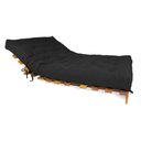 Ver imagem 3 de Sofá Cama Casal Futon Tokio Preto Madeira Maciça Grapia Cor Natural