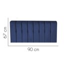Ver imagem 2 de Painel Estofada Kiara 90cm Solteiro para Cama Box Quarto Suede Azul Marinho - Ahazzo Móveis