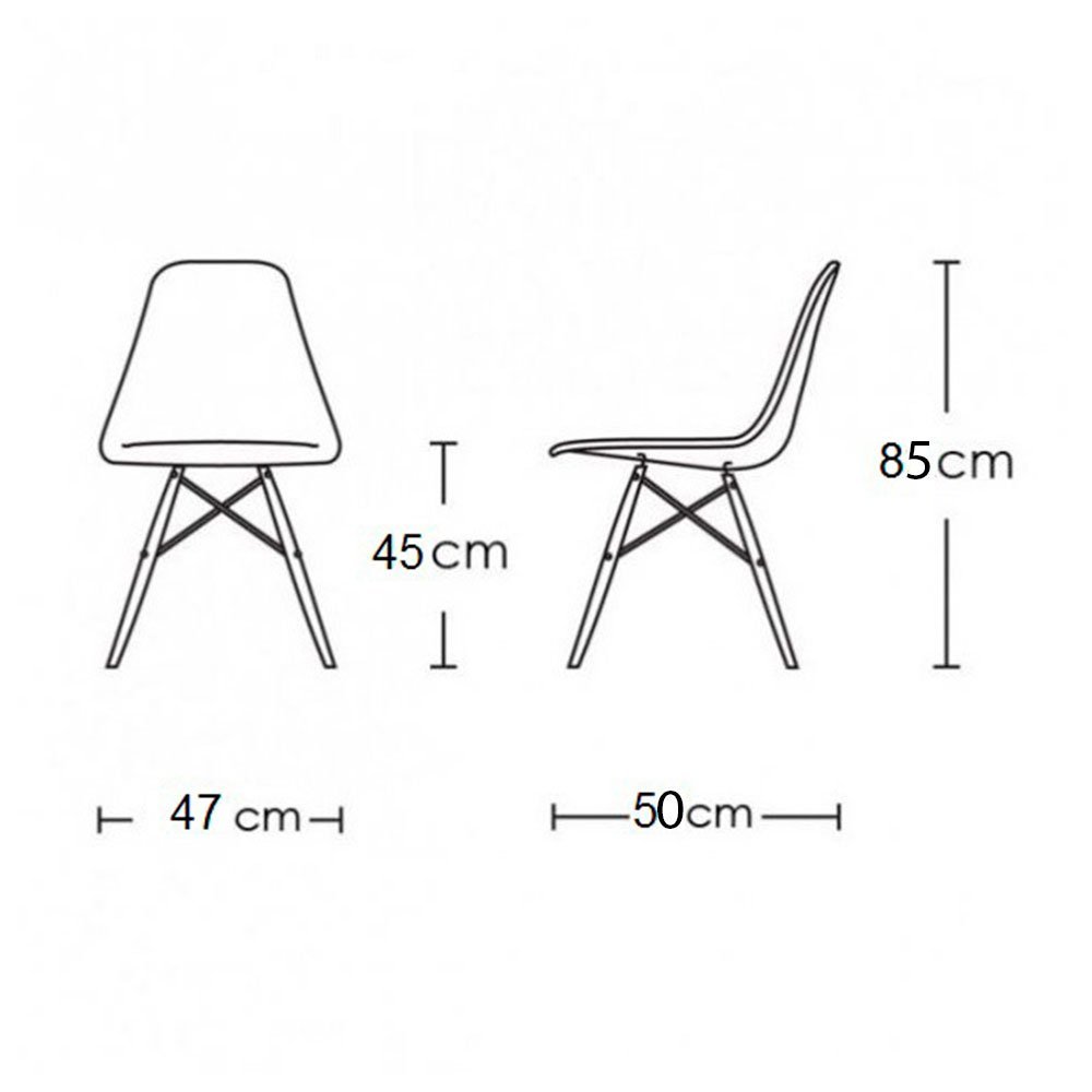 Mesa de Jantar Redonda 90cm Amêndoa Clips 3 Pés com 4 Cadeiras Eames Eiffel Pretas Ferro Preto - 6