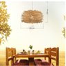 Pendente Luminaria Rattan Lustre Ninho De Pássaro Lâmpada - 2