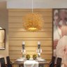 Pendente Luminaria Rattan Lustre Ninho De Pássaro Lâmpada - 4