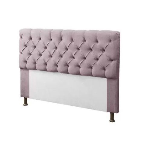 Cabeceira Mirage Para Cama Box Casal 140cm Com Capitonê Suede:Rose