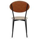 Ver imagem 3 de Cadeira Estofada para Sala de Jantar Azuri Preto C01 Linho Areia Courino Caramelo - Lyam Decor