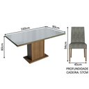 Ver imagem 3 de Conjunto Sala de Jantar Mesa Tampo de Vidro 4 Cadeiras Avril Madesa