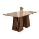 Ver imagem 1 de Mesa de Madeira Orquestra 160 Cm com Vidro Carvalho/fendi - Móveis Bechara