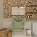 Ver imagem 2 de Gabinete de Vidro 80cm Ac Cuba Oval Incolor