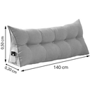 Ver imagem 6 de Almofada para Cabeceira Cama Casal 140cm Soft Suede Bege - Divalê Shop