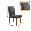 Ver imagem 3 de Mesa Eloise 180cm MDF Laminado 6 Cadeiras Mels=Issa Veludo Grafite/Naturalle Laminado