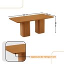 Ver imagem 4 de Mesa Eloise 180cm MDF Laminado 6 Cadeiras Mels=Issa Veludo Grafite/Naturalle Laminado