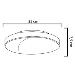 Plafon 7652 Cobre-50x7,5cm-3L-Soq E27 Max 25W-Bivolt - 2