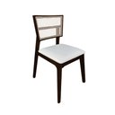 Ver imagem 3 de Kit 8 Cadeiras de Jantar Madeira Maciça Castanho Manuela Assento Facto Branco Tela Premium