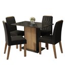 Ver imagem 2 de Conjunto Sala de Jantar Tampo de Vidro 4 Cadeiras Rustic/Preto/Oxford Pitanga Madesa