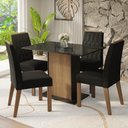 Ver imagem 1 de Conjunto Sala de Jantar Tampo de Vidro 4 Cadeiras Rustic/Preto/Oxford Pitanga Madesa