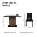 Ver imagem 3 de Conjunto Sala de Jantar Tampo de Vidro 4 Cadeiras Rustic/Preto/Oxford Pitanga Madesa