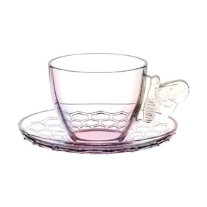 Jogo de 4 Xicaras de Cha Bee em Vidro 80ml Hauskraft