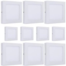 Kit 10 Plafon Sobrepor Quadrado LED 48W Branco Quente 3000K - 1 Kit 10 Plafon Sobrepor Quadrado LED 48W Branco Quente 3000K - 1