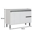 Ver imagem 4 de Gabinete de Cozinha Armário 2 Gavetas 100% Mdf Balcão 114cm:branco