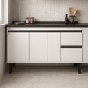 Ver imagem 2 de Gabinete de Cozinha Armário 2 Gavetas 100% Mdf Balcão 114cm:branco