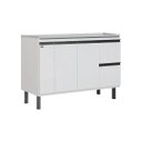 Ver imagem 1 de Gabinete de Cozinha Armário 2 Gavetas 100% Mdf Balcão 114cm:branco