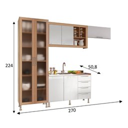 Armario Cozinha Completo Ditália Aspen 4pc S/tampo Cv/br A48 - 6