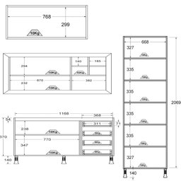 Armario Cozinha Completo Ditália Aspen 4pc S/tampo Cv/br A48 - 7