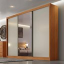 Ver imagem 4 de Guarda Roupa Casal Lôgan Plus 3 Portas 1 com Espelho 6 Gavetas Cinamomo Fendi - Novo Horizonte