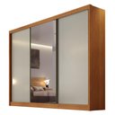 Ver imagem 1 de Guarda Roupa Casal Lôgan Plus 3 Portas 1 com Espelho 6 Gavetas Cinamomo Fendi - Novo Horizonte