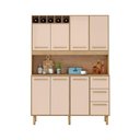 Ver imagem 1 de Armário de Cozinha Rafaela 1,43m 7 Portas Amêndoa Off White